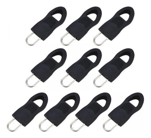 4 Etiquetas De Tirador Con Cremallera Pestañas Negro