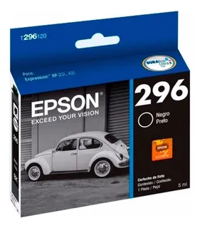 Cartucho De Tinta Epson Epson 296 Color Negro De 4 Ml