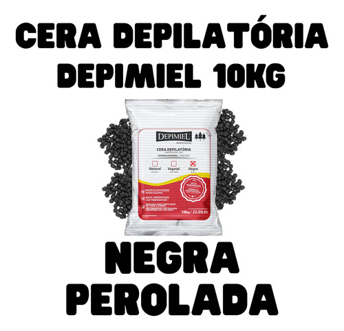 Cera Depilatória Negra Perolas 10kg Depimiel Sist. Espanhol