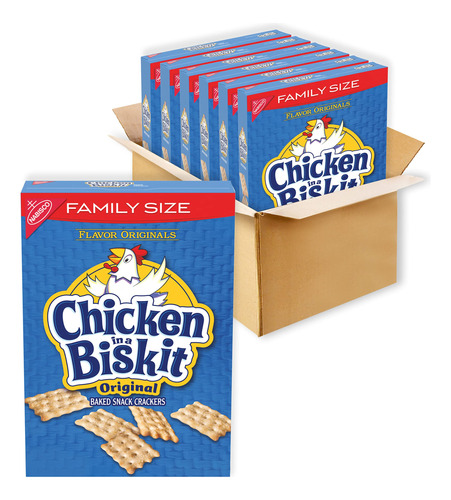 Chicken In A Biskit Original Baked Snack Crackers, 6 Cajas D