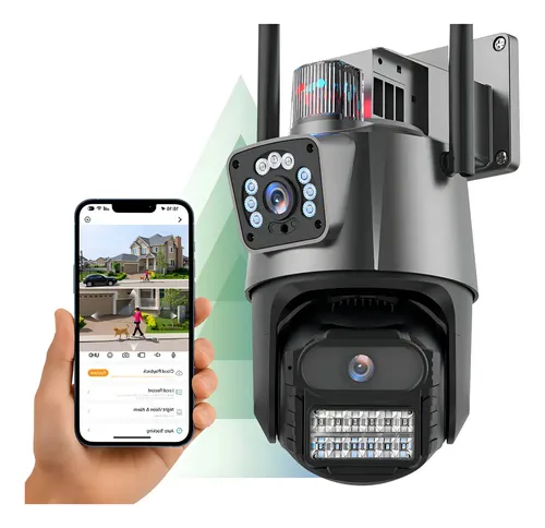 Camera Segurança Externa Lente Dupla 4K Sirene Policial Cor Cinza Vigilancia Ip com Sirene Dupla Lente Noturna App Residencial Camera Residencial Camera Monitoramento P11 360° — R$ 144,90 em Mercado Livre, 45% OFF