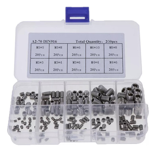 Juego De 200 Tornillos Con Cabeza Hueca Hexagonal
