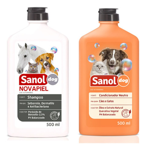 Shampoo Alergia Peróxido Benzoila +condicionador Neutro Cães