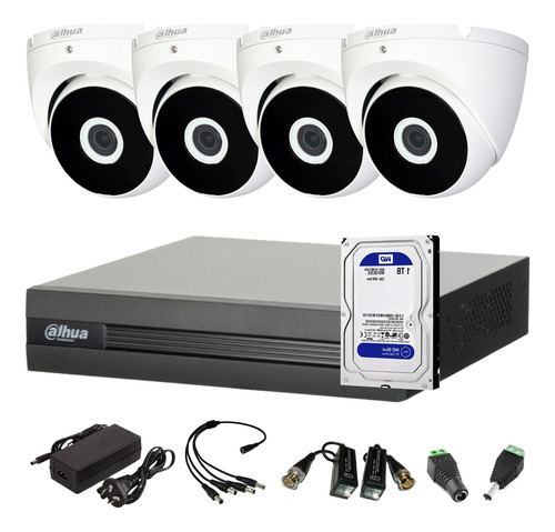 Kit Seguridad Dvr 8ch+ 4 Cámaras Domo Full Hd Exterior+disco