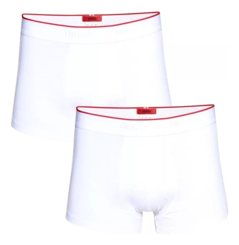 Boxer Hugo Boss Algodón Flexible 2p Blanco - Original