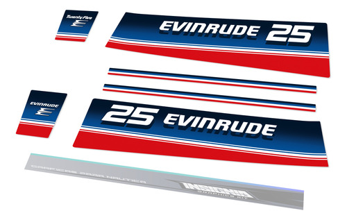 Calcos Evinrude 25 Hp Outboard - Laminadas- Insignia Calcos