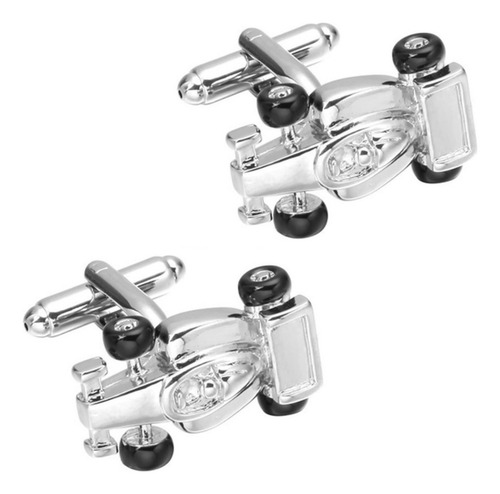 Mancuernillas Thot Ra Auto De Carreras Carro Camisa E-488 Color Plateado