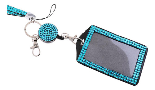 2x Rhinestone Sparkling Id Holder Correa Para El