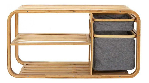 Mueble Estantería/banco C/cestos 90x30x44cm Bamboo