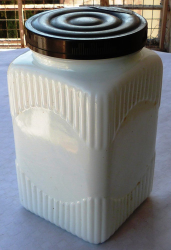 Monijor62-antiguo Frasco Opalina Dulce De Leche,tapa C/averi (Usado)