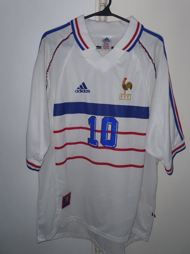 Camiseta Seleccion Francia Blanca 1998 #10 Zidane Talle Xl