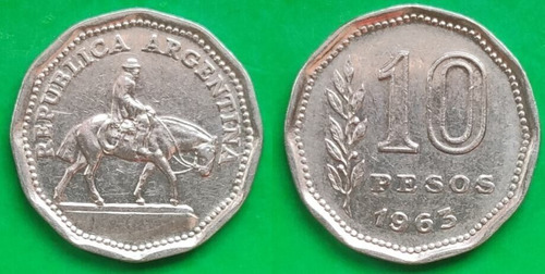 8 Monedas Imantadas De 10 Pesos Argentinas (Usado)