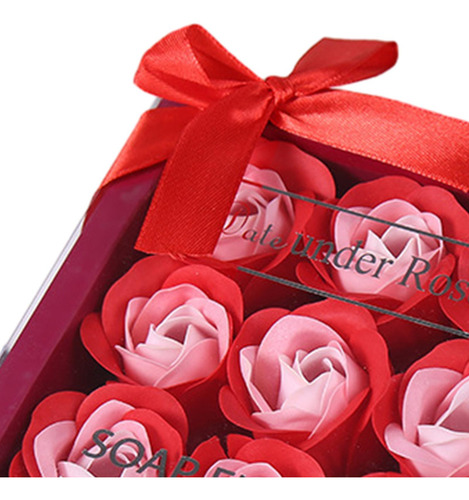 2 Sabonete Perfumado Flor Rosa Com Caixa De Presente