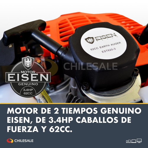 Barreno Hoyador Ahoyador Perforador Tierra 62cc + Broca 15cm