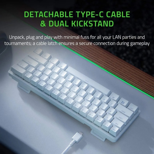 Teclado gamer Razer Huntsman Mini QWERTY Razer Purple inglés US color mercury con luz RGB