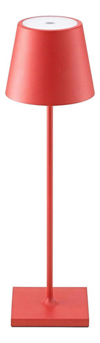 Lámpara De Mesa Portátil Recargable Dimerizable - Uniliux Estructura Rojo