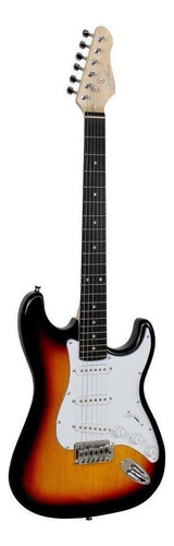 Guitarra elétrica Giannini Standard G-100 de  choupo 3-tone sunburst e white shell verniz com diapasão de madeira técnica