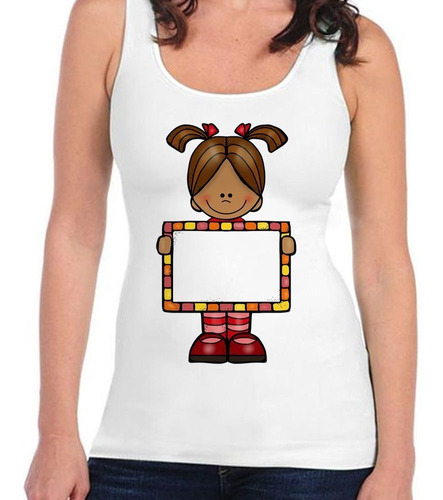 Musculosa Niña Placa Girl Diseño Animado