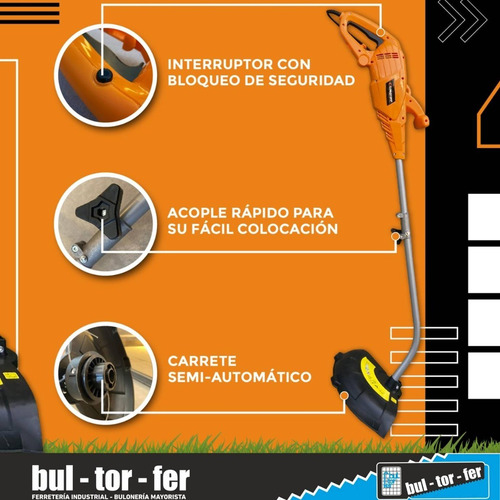 Imagen 2 de 9 de Bordeadora Electrica 1000w Lusqtoff Jardin Bl1000-8 + Cable