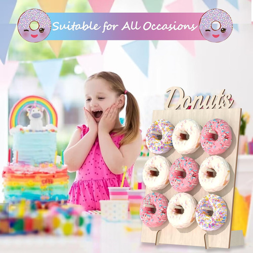 Soporte De Pared Para Donas, 2 Piezas De Soporte De Madera P