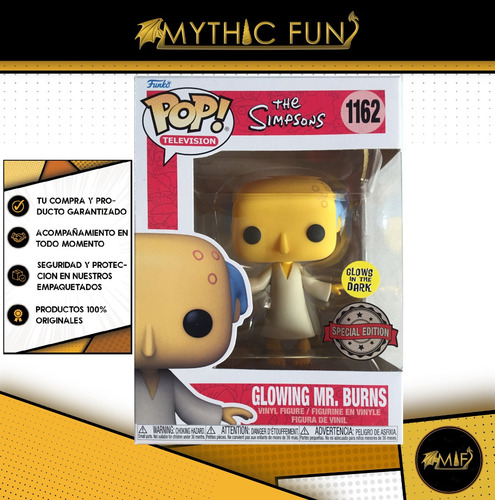 Funko Pop The Simpsons - Glowing Mr. Burns 1162 (Usado)