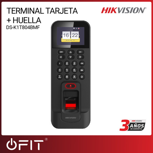 Imagen 2 de 10 de Reloj Control De Acceso Huella Digital Hikvision Lcd Wifi