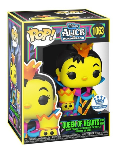 Funko Pop Disney Black Light Alice Queen Of Hearts With King