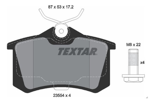 Imagen 5 de 10 de Juego De Pastillas Traseras Textar Alemanas Vw Beetle Golf