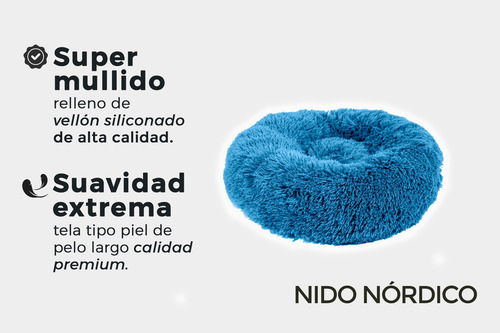 Catre Para Perro Nido Nórdico Colchon Moises Cama Eggys X L Color Gris Acero (azulado)
