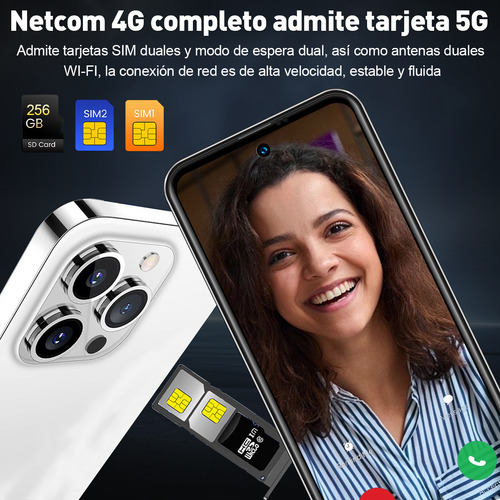 White Shark I16 Blanco Phone 10 GB RAM+256 GB ROM Octa-core Dual Sim Android 13 8000 mAh