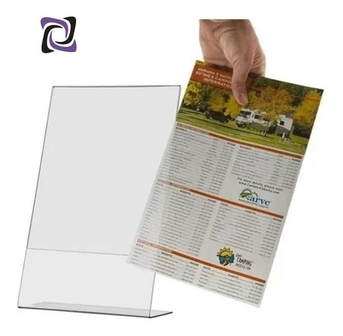 Imagem 4 de 4 de 10 Displays L 10x15 A6 Acrílico Balcão Mesa Avisos Cardápios