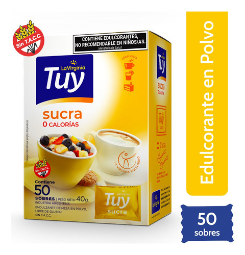 Tuy Edulcorante En Polvo Sucra Equilibrado X 50 Sobres