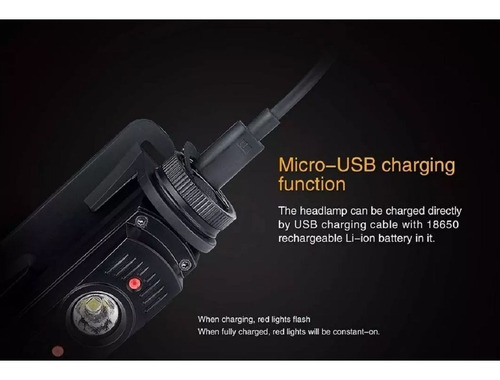 Imagen 3 de 7 de Linterna Led Para Cabeza Fenix Usb Hl60r 950 Lumen
