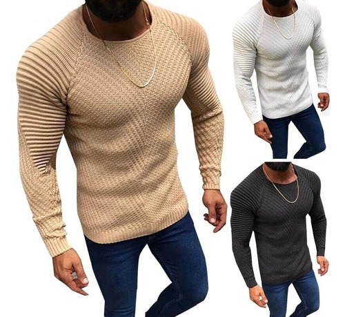 Suéter De Punto Masculino Slim Fit O-cuello Masculino Sexy