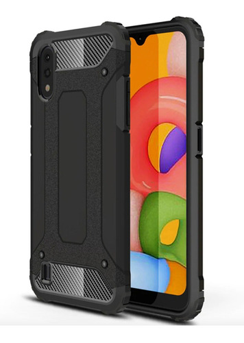 Imagem 1 de 2 de Capa Anti-impacto Hybrid Para Samsung Galaxy A01 Core Preta