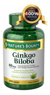 Ginkgo Biloba 60 Mg C/ 200 Cápsulas Natures Bounty Eua