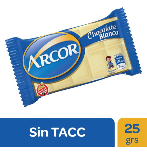 Chocolatin Arcor Blanco Leche 25gr Sin Tacc X 10 U. Cotillon