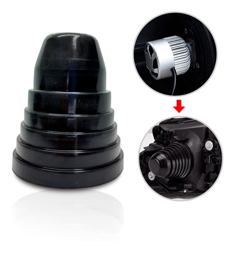 Imagen 1 de 8 de Tapon Capuchon Optica Universal Cree Led De 40 A 70 Mm