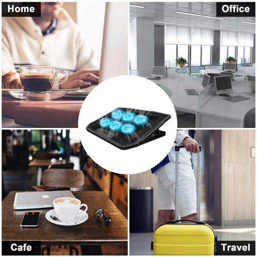 Imagen 9 de 10 de Laptops Bases Enfriador 6 Ventiladores Para 12-17 Usb Dual