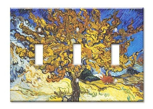 Triple Gang Toggle Wall Plate  van Gogh: Mulberry Tree