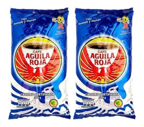 Café Águila Roja 1 Kg (2 De 500 Gr) Molido 100% Colombiano