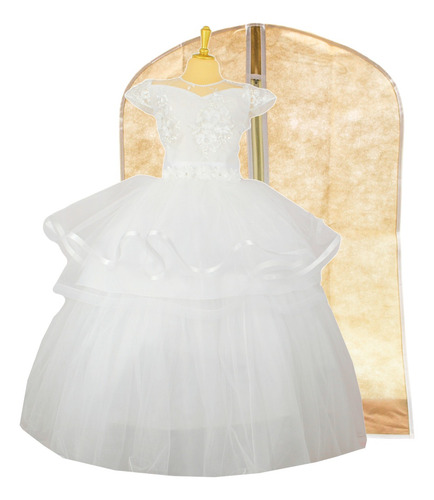 Vestido Primera Comunión Blanco Desmontable Crinolina Thali
