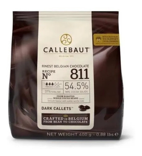 Chocolate Belga Amargo Em Gotas 400g 811 54,5% Callebaut