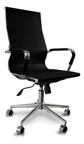 Cadeira Presidente Giratória Esteirinha Charles Eames Preta Cor Preto