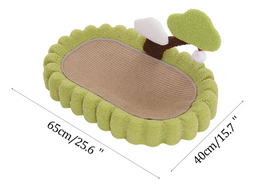 Cama Rascador Ovalada De Sisal Extra Grande Para Gatos Verde Diseño