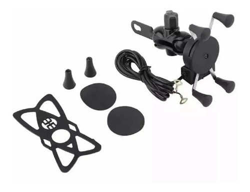 Imagem 2 de 3 de Suporte De Celular Com Carregador Universal Para Motos T Mac