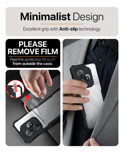 -para Realme Gt 6/6t Rudo Uso Funda, Capa Transparente.