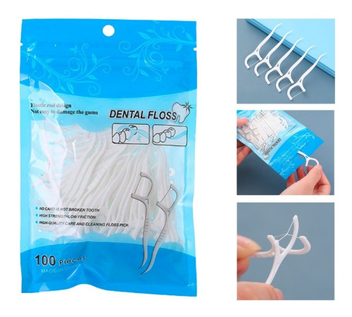Palillo Hilo Dental Flosser - Limpieza Interdental - 100 Pcs