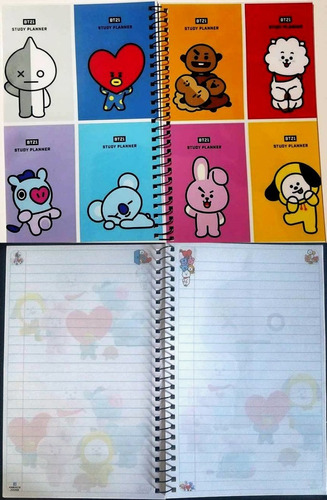 Libreta Bt21 Mascotitas Bts V5 Kpop Coreano 