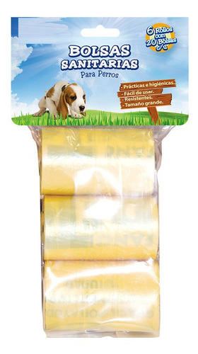 120 Bolsas Biodegradables (6 Rollos) P/ Popó Perro Poop Bags